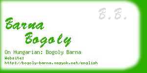 barna bogoly business card